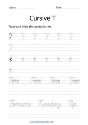 what does a cursive t look like? what about the fluidity of a cursive t in different handwriting styles?